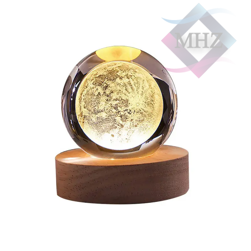 چراغ خواب مدل گوی کریستال طرح کره ماه