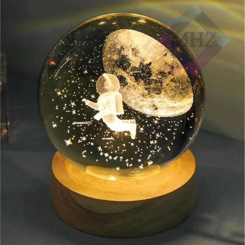 چراغ خواب مدل گوی کریستال طرح ابر بارانی قطر 6 سانتیمتر